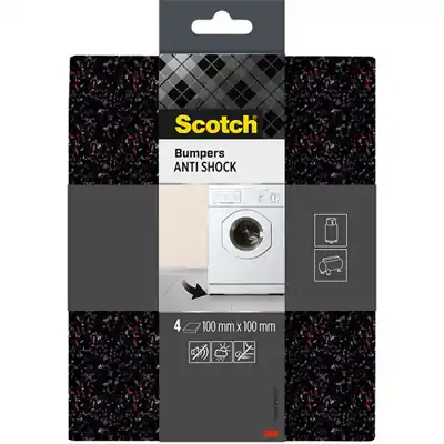 1070237 - SCOTCH® ANTI-SCHOKBUMPERS ZWART, 100 MM X 100 MM, 4/PACK