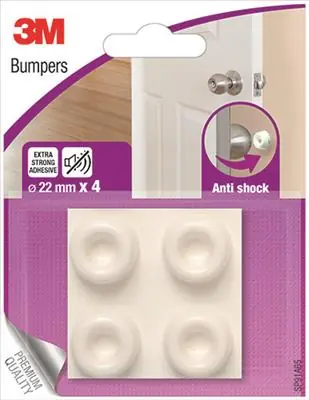 1052410 - SCHOKDEMPENDE MEUBELBUFFER - WIT - 22MM - 4/BLISTER