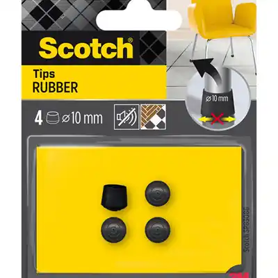 1070698 - SCOTCH® TIP WRAPPING RUBBER ZWART , Ø 10 MM, 4/PACK