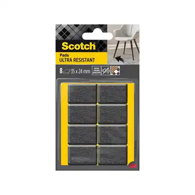 1070707 - SCOTCH®ULTRA RESISTANT FELT PADS ZELFKLEVEND GRIJS/WIT 35M