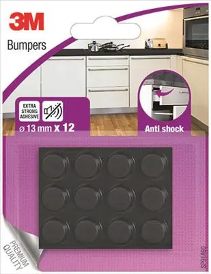 1052405 - SCHOCKDEMPENDE MEUBELBUFFER - ZWART - 13MM - 12/BLISTER