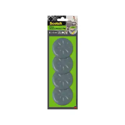 1070230 - SCOTCH® MOVE & PROTECT FLEX SLIDERS LIJM, GRIJS, Ø 65 MM,
