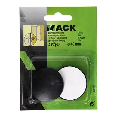 1069035 - DEURSTOP ZELFKLEVEND ZWART Ø 40 MM 2 ST/PCS