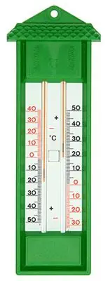 1008121 - MIN-MAX THERMOMETER HUISJE KUNSTSTOF GROEN