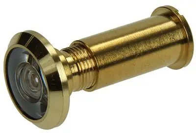 1019226 - DEURSPION 200° MESSING GEPOLIJST Ø14MM