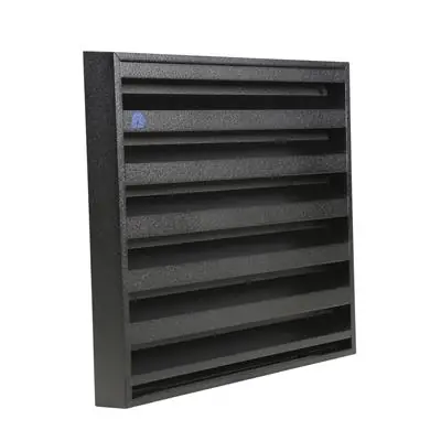 1058001 - OPBOUWMUURROOSTER MET GAAS 431 (225X225) STR 9005 ZWART