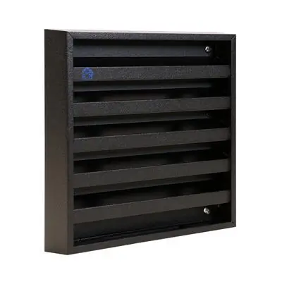 1058000 - OPBOUWMUURROOSTER MET GAAS 431 (165X165) RAL 9005 ZWART