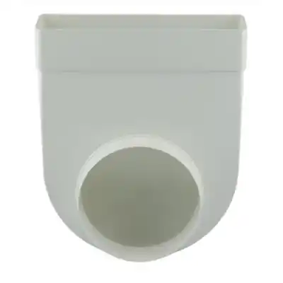 1069273 - PVC HOEKVERB. RECHTH./ROND 90°7017 (220X90-DIA 150) (WIT)