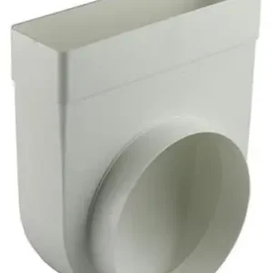1006409 - PVC HOEKVERBINDING RECHTH/ROND90° 7017 WIT Ø 150