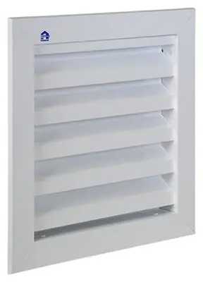 1006610 - INBOUW MUURROOSTER 411 RAL 9010 200X200MM