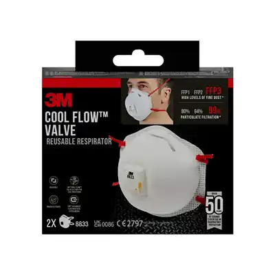 1074270 - 3M STOFMASKER MET VENTIEL FFP3