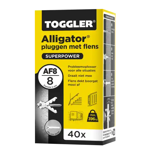 ALLIGATORPLUG MET FLENS TOGGLER 8MM AF 8