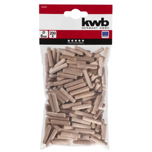 200 HOUTENDUVELS 6MM ZB KWB 028-560