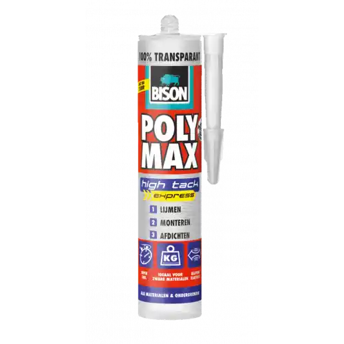 BISON POLY MAX® HIGH TACK EXPRESS TRANSPARANT KOKER 300 G NL