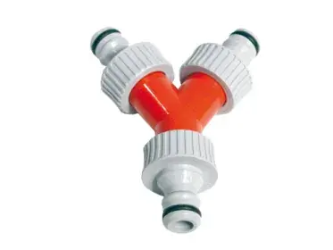 Talen Tools Y-vertakking met 3 opgeschroefde kraannippels PVC
