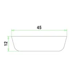Hardhout koplat schuin 12x45x4900mm wit gegrond