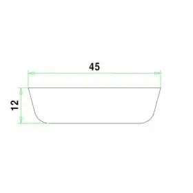 MDF koplat schuin 12x45x4880mm wit gegrond