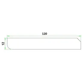 Hardhout plint 12x120x4900mm gevingerlast 4 zijdig wit gegrond