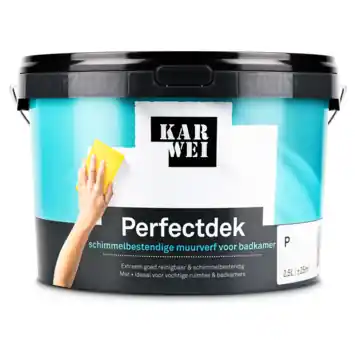 Karwei Perfectdek Badkamer schimmelbestendig mengbare muurverf mat 2,5 liter