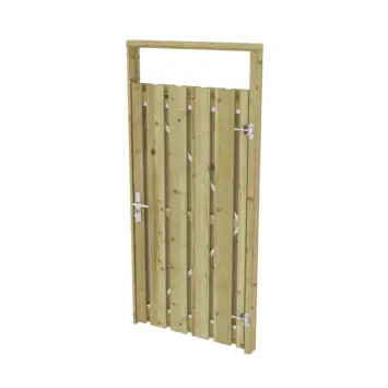 Tuinpoort pakket recht op metalen frame grenen hout 5 x 100 x 180 cm