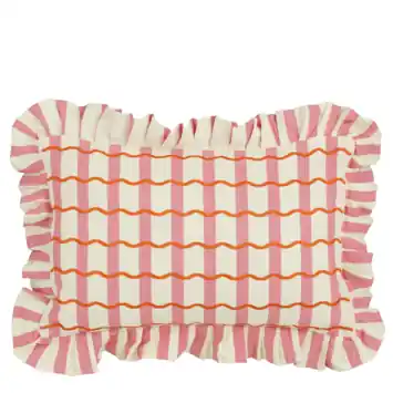 Kussen wave roze - l55xb35xh10cm
