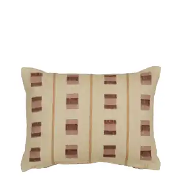 Kussen block beige - l35xb25xh10cm