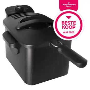 Inventum Friteuse, koude zone, 3l, zwart, 2200W
