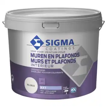 Sigma muurverf interieur RAL 9010 10 liter