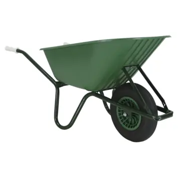 Kruiwagen 100 liter kunststof bak, met luchtwiel