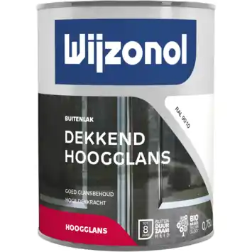 Wijzonol lak hoogglans zuiver wit (RAL 9010) dekkend 750 ml