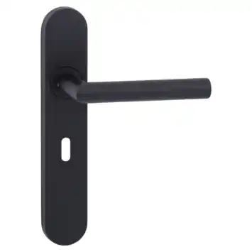 Novidade deurkrukset Porto ovaal schild met sleutelgat 56 mm zwart RVS