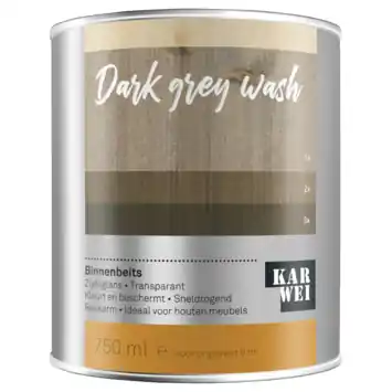 KARWEI binnenbeits transparant dark grey wash 750 ml