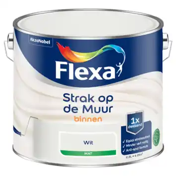 Flexa Strak op de Muur muurverf wit 2,5 l