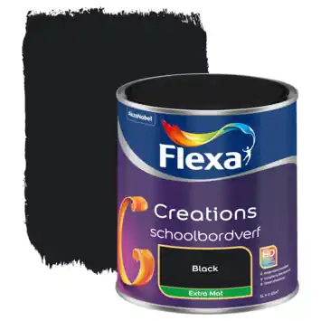 Flexa Creations schoolbordverf extra mat true black 1 liter