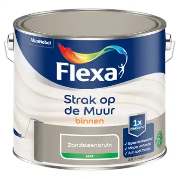 Flexa Strak op de Muur muurverf mat zandsteenbruin 2,5 liter