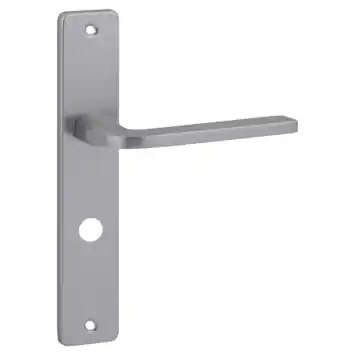 Karwei deurkruk set Enzo recht schild vrij-bezet sluiting 63/8 mm RVS look aluminium