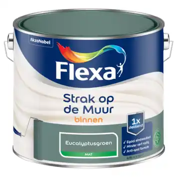 Flexa Strak op de Muur muurverf mat eucalyptusgroen 2,5 liter