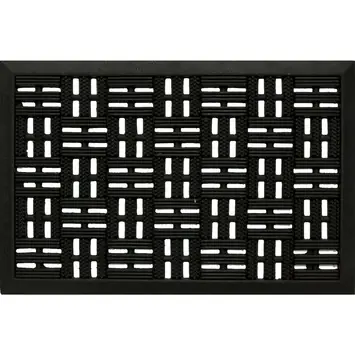 Deurmat zwart rubber 40 x 60 cm
