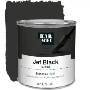 KARWEI binnenlak mat RAL 9005 jet black 250 ml