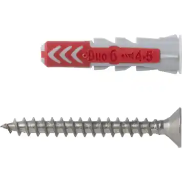 Fischer Universeelplug DuoPower 6x30mm met RVS schroef 4 stuks