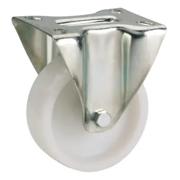 Bokwiel PP met plaatbevestiging Ø 100 mm max. 150 kg wit