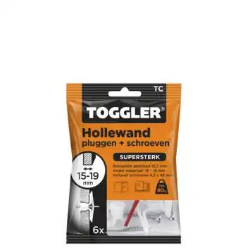 Toggler hollewandplug TC6 15-19 mm 6 stuks