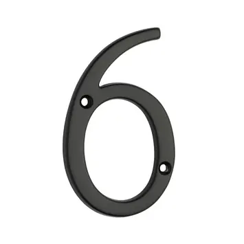 Huiscijfer 6/9 aluminium zwart