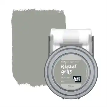 Karwei Kleurtester muurverf mat kiezel grijs 55 ml