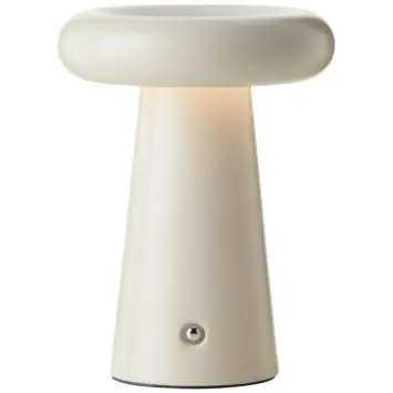 Brilliant buitentafellamp Muffin met USB oplaadbare accu beige