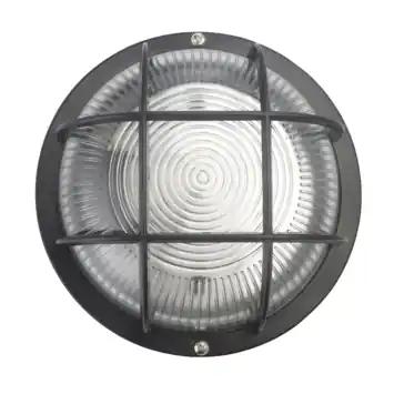 Handson wandlamp Bull-Eye 60W kunststof rond zwart