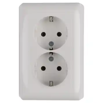 Gira ST55 Inbouw Dubbel Geaard Stopcontact Wit