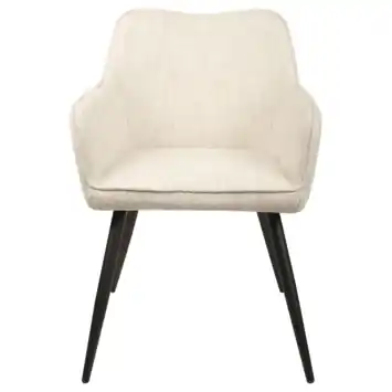 KARWEI eetkamerstoel Xavi beige bouclé stof met armleuning