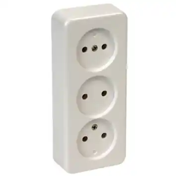 OK stopcontact opbouw 3-voudig wit