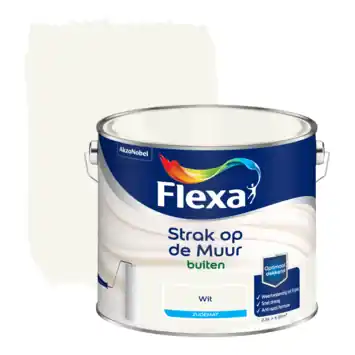Flexa Strak op de Muur muurverf buiten zijdemat wit 2,5 liter